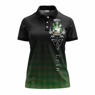 Callaghan Irish Clan Women's Polo Shirt with Coat of Arms Erin Go Bragh Celtic Inspired Women - Tartan Vibes Clothing