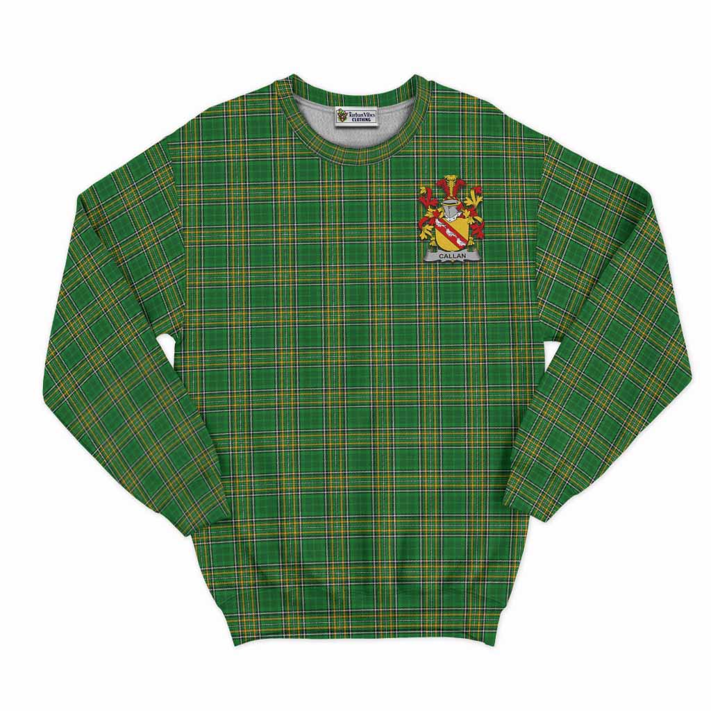 Tartan Vibes Clothing Callan Irish Clan Tartan Sweatshirt with Coat of Arms