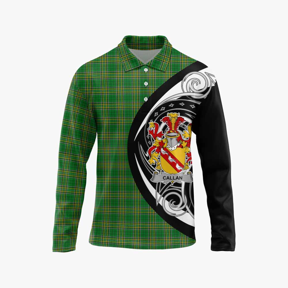 Callan Irish Clan Long Sleeve Polo Shirt Celtic Circle Style Unisex - Tartan Vibes Clothing