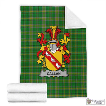 Callan Irish Clan Tartan Blanket with Coat of Arms