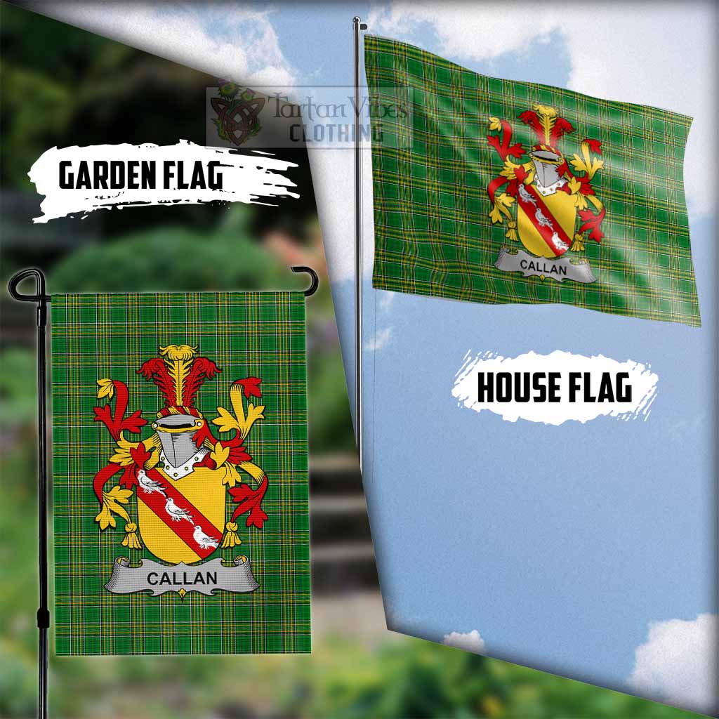 Tartan Vibes Clothing Callan Irish Clan Flag with Coat of Arms