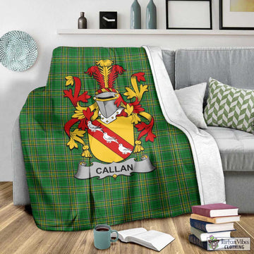 Callan Irish Clan Tartan Blanket with Coat of Arms