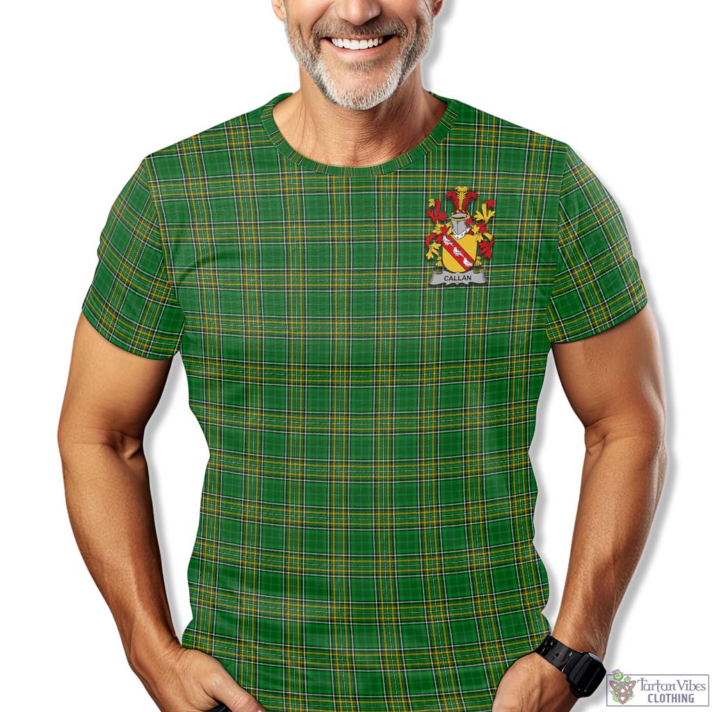 Tartan Vibes Clothing Callan Ireland Clan Tartan T-Shirt with Family Seal