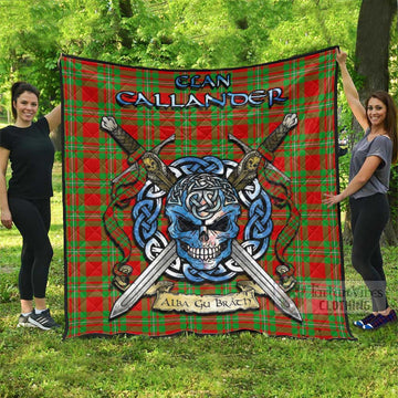 Callander Tartan Quilt with Celtic Skull Alba Gu Brath Style