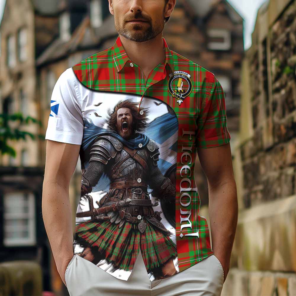 Tartan Vibes Clothing Callander Crest Tartan Short Sleeve Button Shirt Inspired by the Freedom of Scottish Warrior