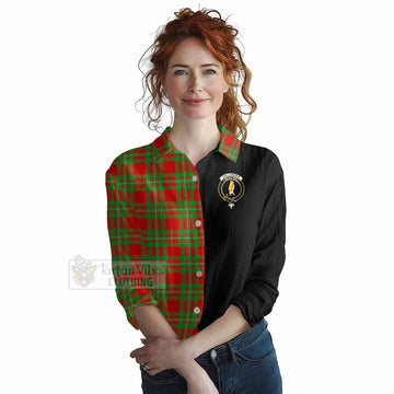 Callander Tartan Women's Casual Shirt with Family Crest and Half Of Me Style