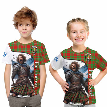 Callander Crest Tartan Kid T-Shirt Inspired by the Freedom of Scottish Warrior