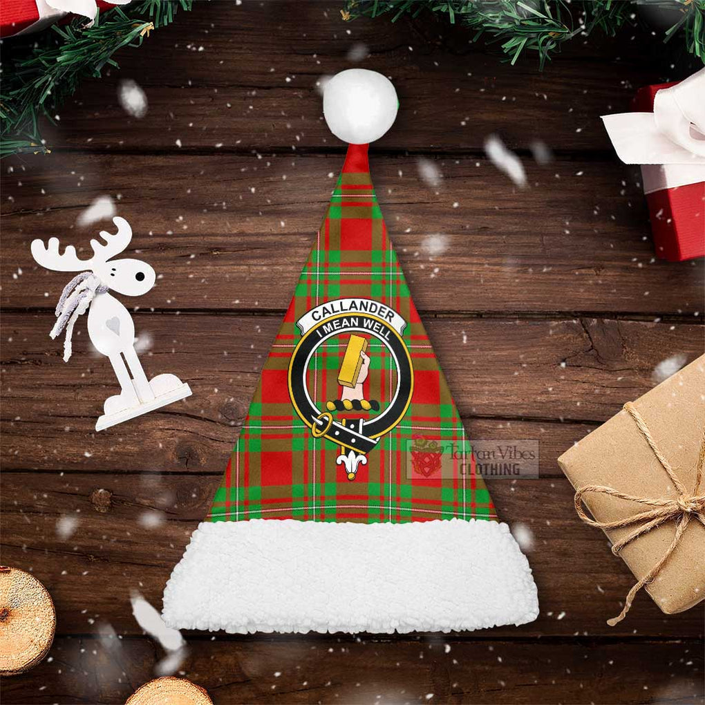 Tartan Vibes Clothing Callander Tartan Christmas Santa Hats with Family Crest