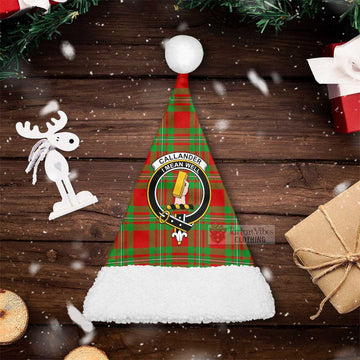 Callander Tartan Christmas Santa Hats with Family Crest