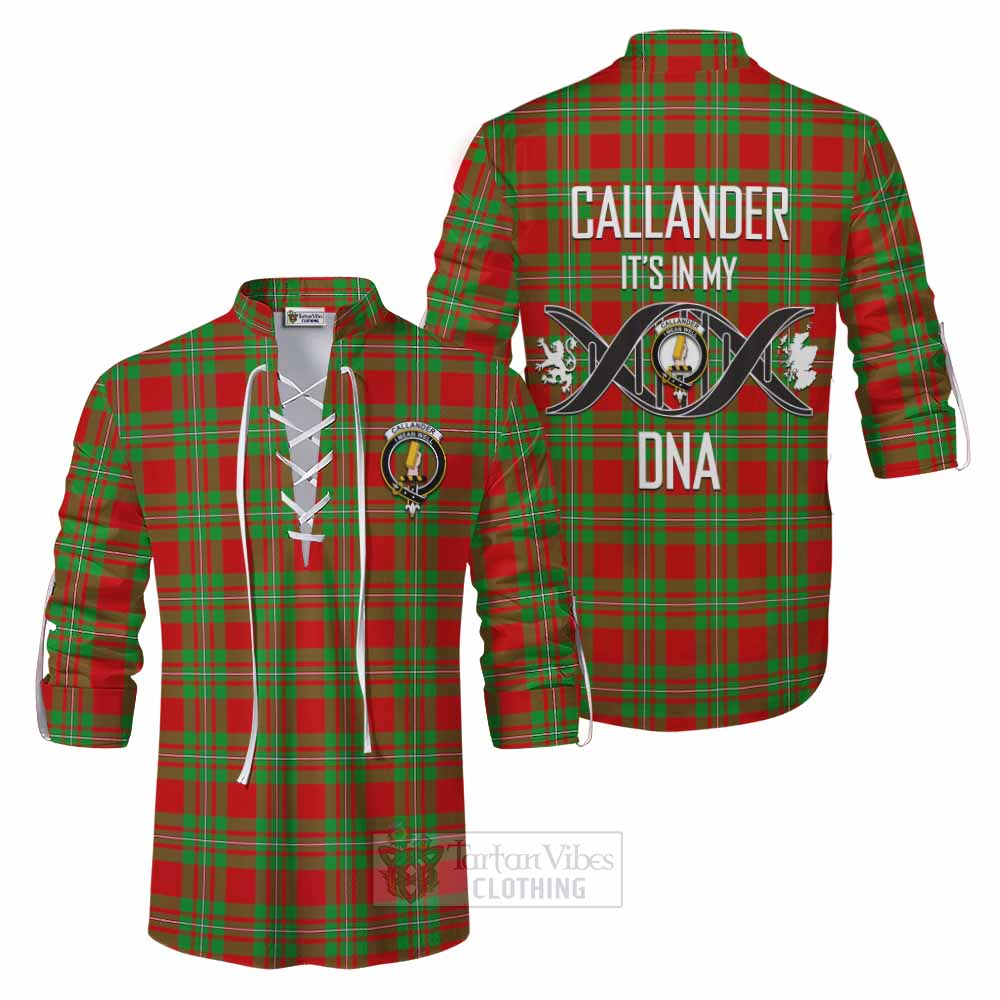 Tartan Vibes Clothing Callander Tartan Ghillie Kilt Shirt with Family Crest DNA In Me Style