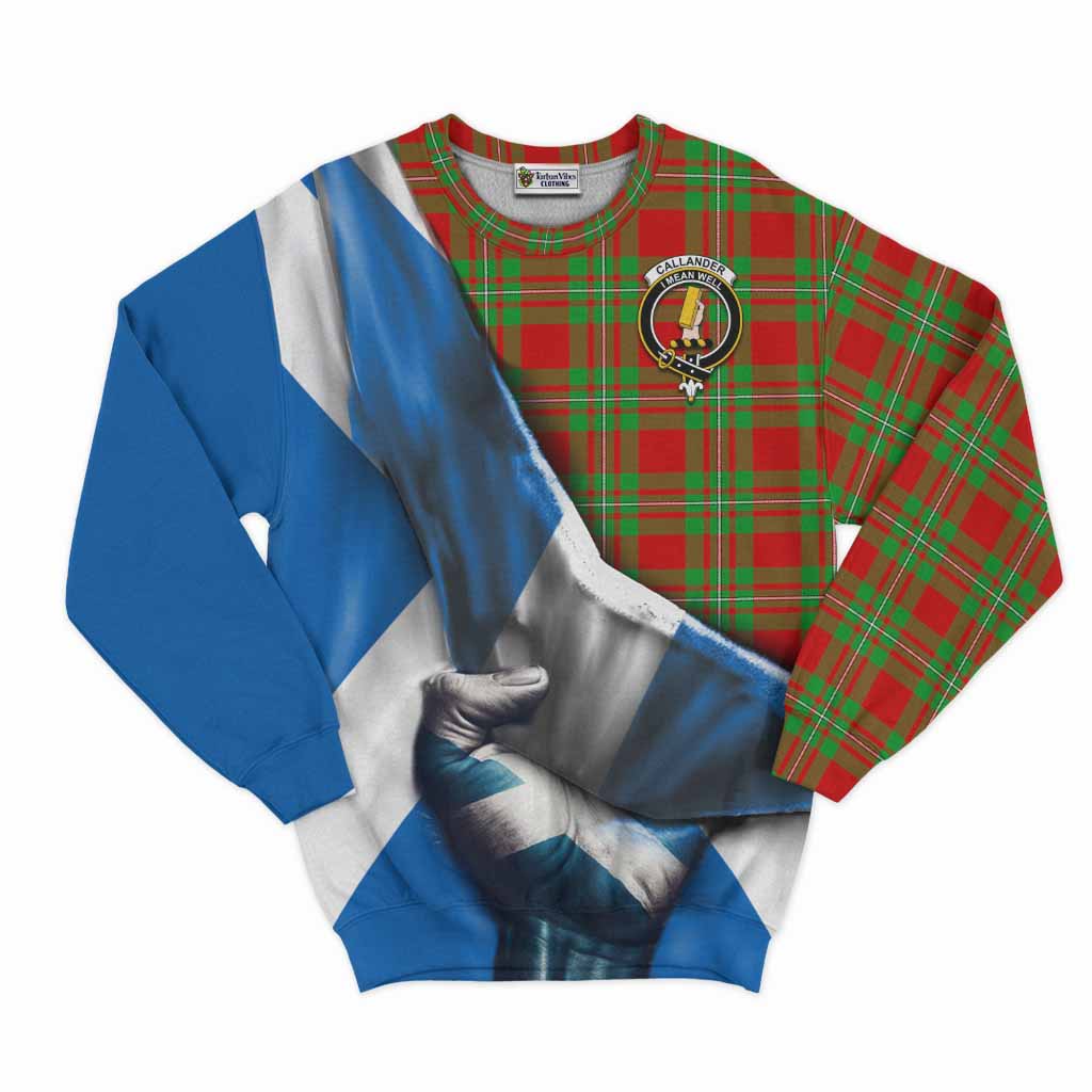 Tartan Vibes Clothing Callander Tartan Sweatshirt with Family Crest Scotland Patriotic Style