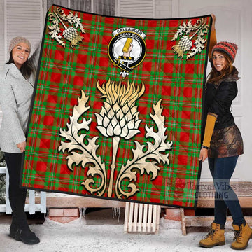 Callander Tartan Quilt with Family Crest and Golden Thistle Style