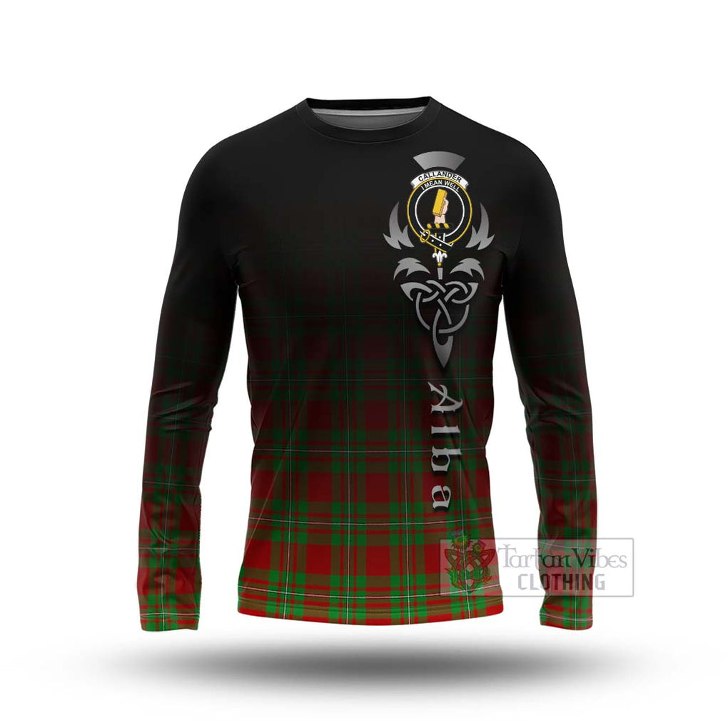 Tartan Vibes Clothing Callander Tartan Long Sleeve T-Shirt Featuring Alba Gu Brath Family Crest Celtic Inspired