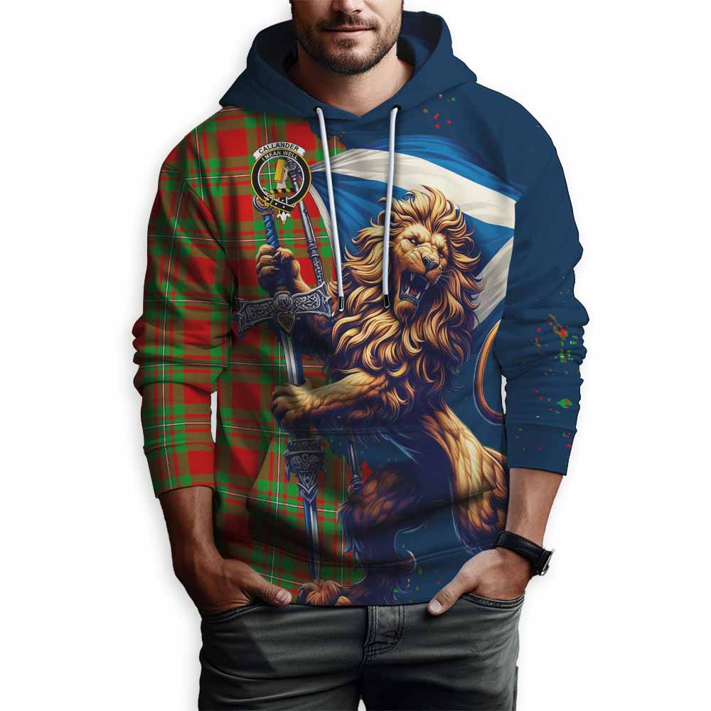 Callander Tartan Family Crest Hoodie with Scottish Majestic Lion