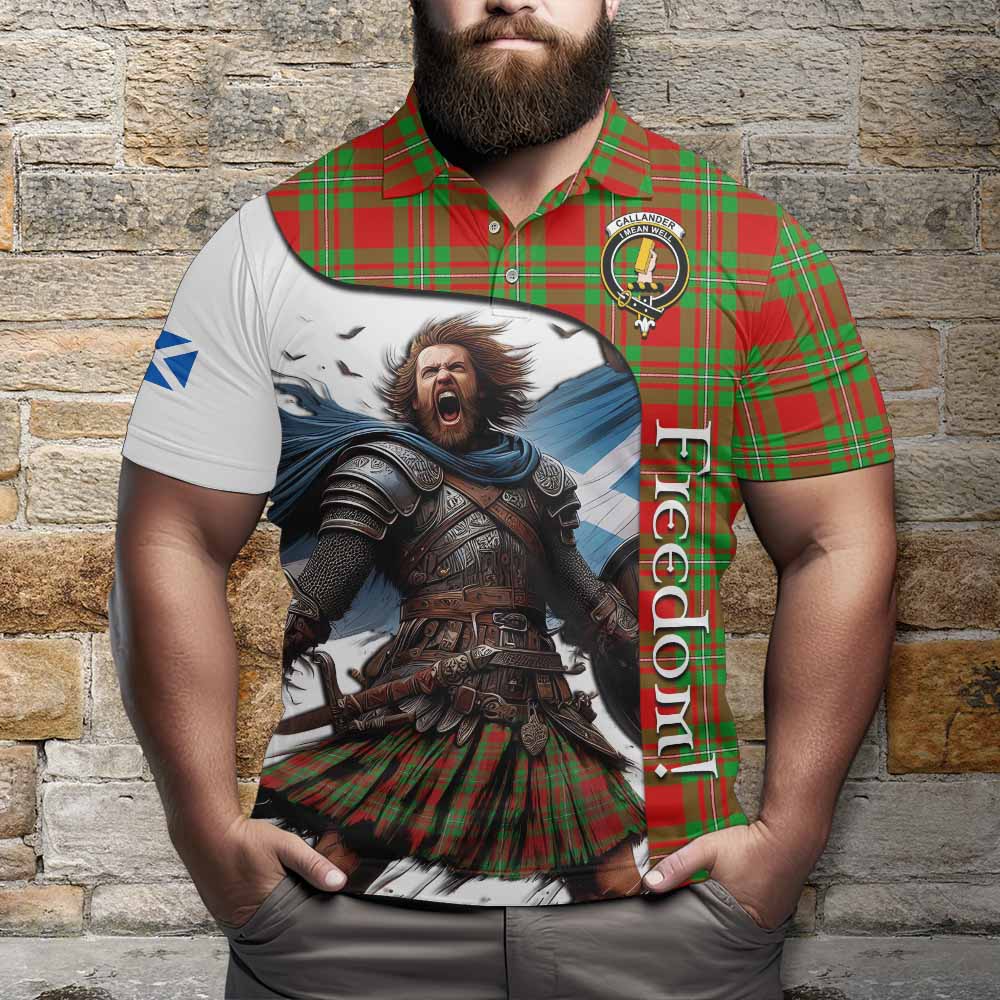 Tartan Vibes Clothing Callander Crest Tartan Polo Shirt Inspired by the Freedom of Scottish Warrior