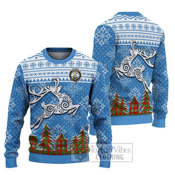 Callander Clan Christmas Ugly Sweater with Tartan and Celtic Reindeer Style