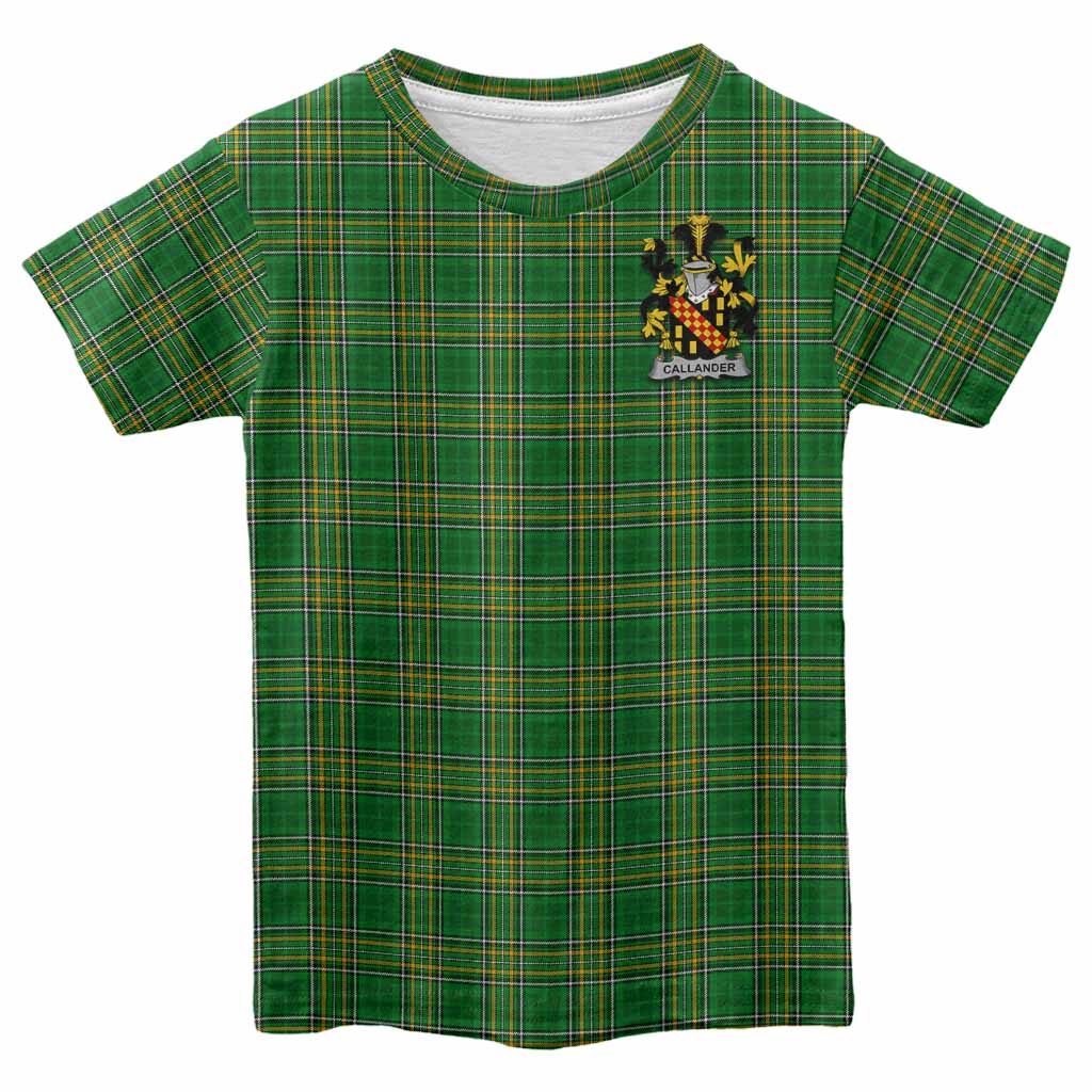 Callander Irish Clan Tartan Kid T-Shirt with Coat of Arms Youth XL Size14 - Tartan Vibes Clothing