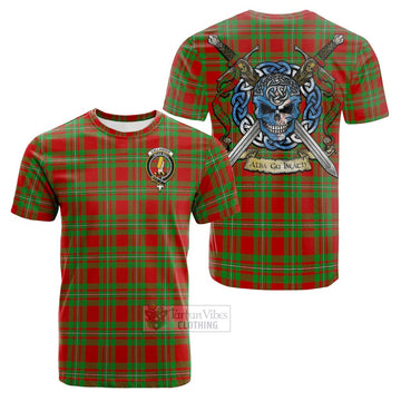 Callander Tartan Cotton T-shirt with Family Crest Celtic Skull Style