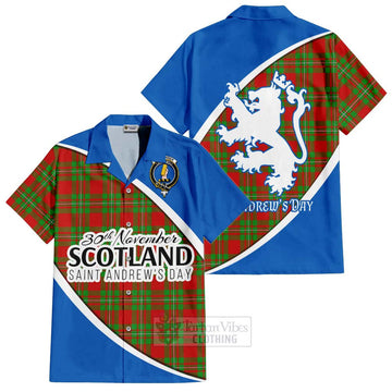 Callander Family Crest Tartan Short Sleeve Button Shirt Celebrate Saint Andrew's Day in Style