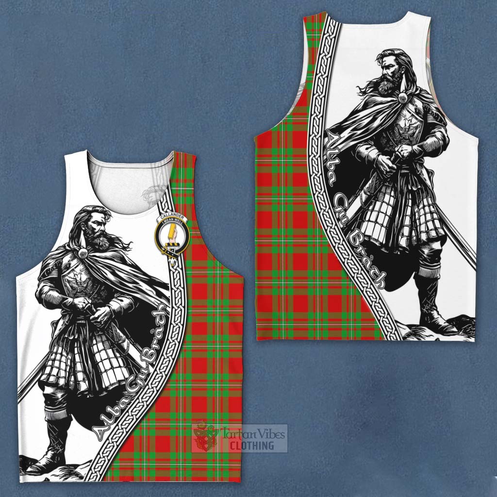 Tartan Vibes Clothing Callander Tartan Clan Crest Men's Tank Top with Highlander Warrior Celtic Style