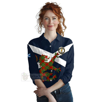 Callander Tartan Lion Rampant Women's Casual Shirt Proudly Display Your Heritage with Alba Gu Brath and Clan Name