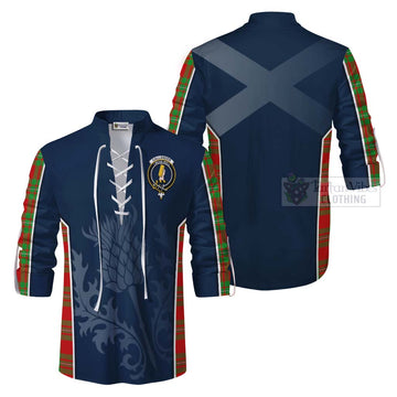 Callander Tartan Ghillie Kilt Shirt with Family Crest and Scottish Thistle Vibes Sport Style