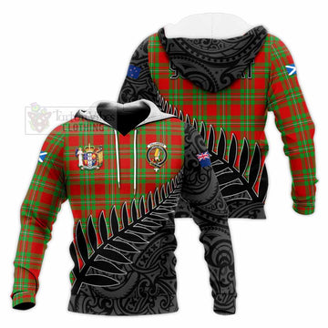 Callander Crest Tartan Knitted Hoodie with New Zealand Silver Fern Half Style