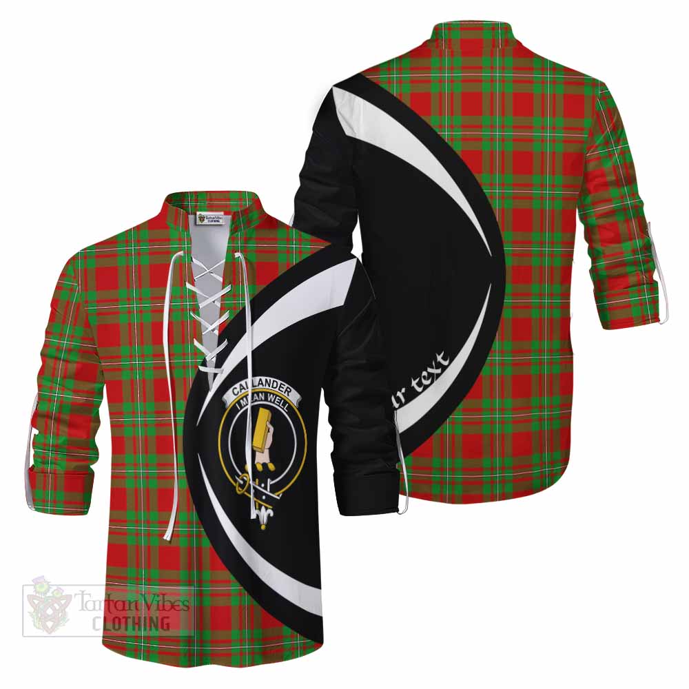 Tartan Vibes Clothing Callander Tartan Ghillie Kilt Shirt with Family Crest Circle Style