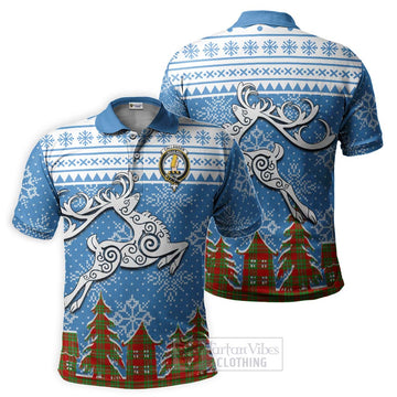 Callander Clan Christmas Polo Shirt Celtic Reindeer Style