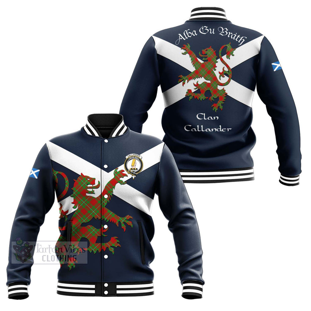 Tartan Vibes Clothing Callander Tartan Lion Rampant Baseball Jacket – Proudly Display Your Heritage with Alba Gu Brath and Clan Name