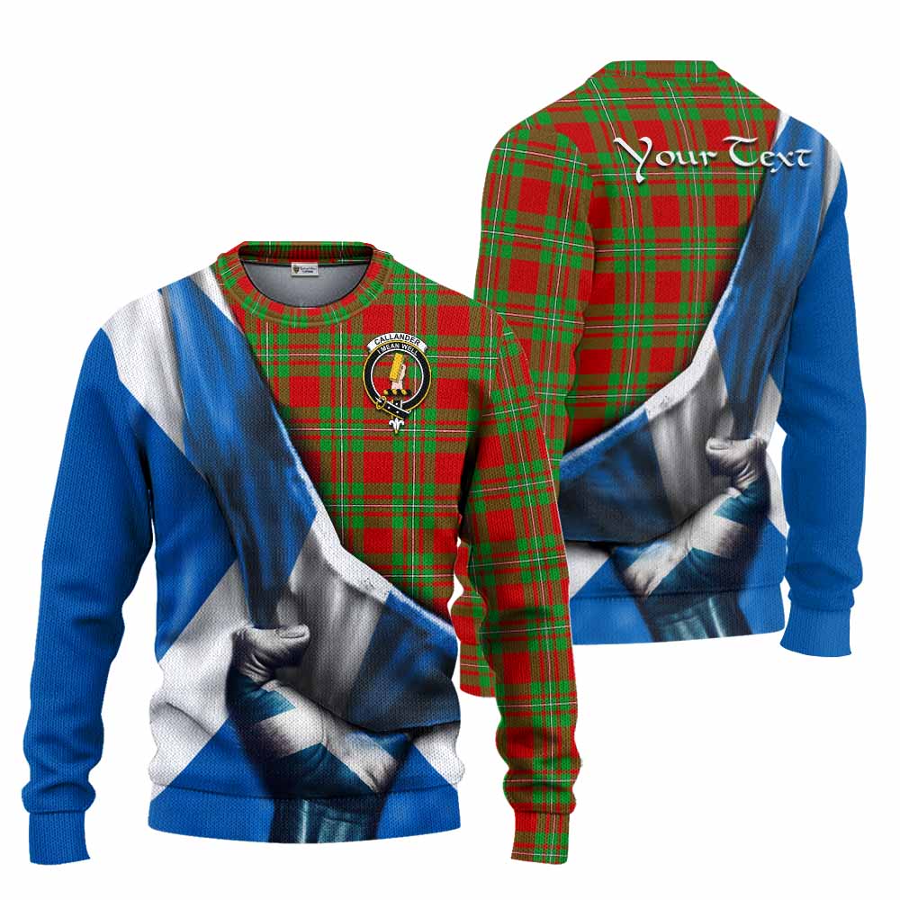 Tartan Vibes Clothing Callander Tartan Knitted Sweater with Family Crest Scotland Patriotic Style