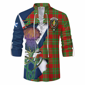 Callander Tartan Family Crest Ghillie Kilt Shirt Scottish Thistle Celtic Inspired Men - Tartan Vibes Clothing