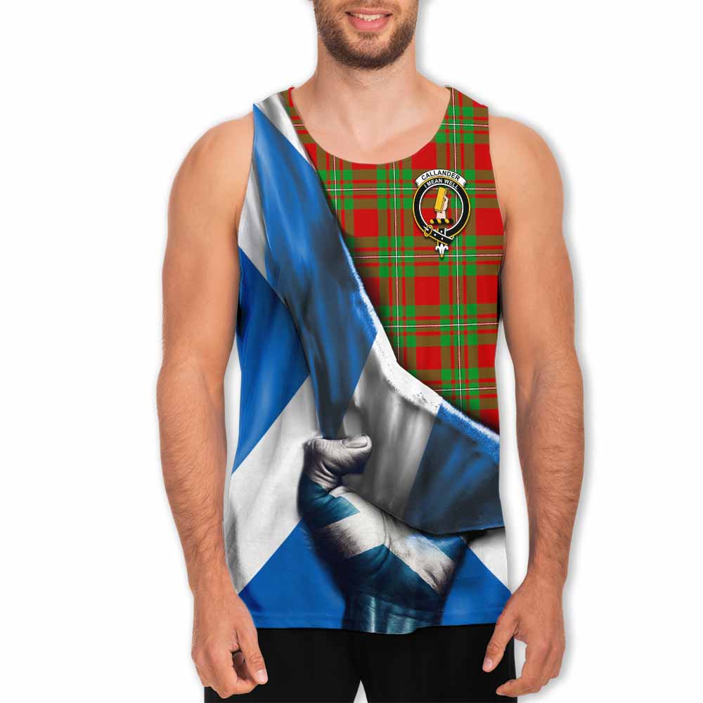 Callander Tartan Men's Tank Top with Family Crest Scotland Patriotic Style Men - Tartan Vibes Clothing