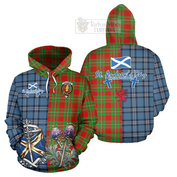 Callander Tartan Hoodie Happy St. Andrew's Day Half Tartan Style