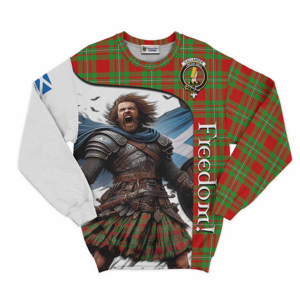 Tartan Vibes Clothing Callander Crest Tartan Sweatshirt Inspired by the Freedom of Scottish Warrior