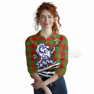 Callander Tartan Women's Casual Shirt with Alba Gu Brath Regal Lion Emblem