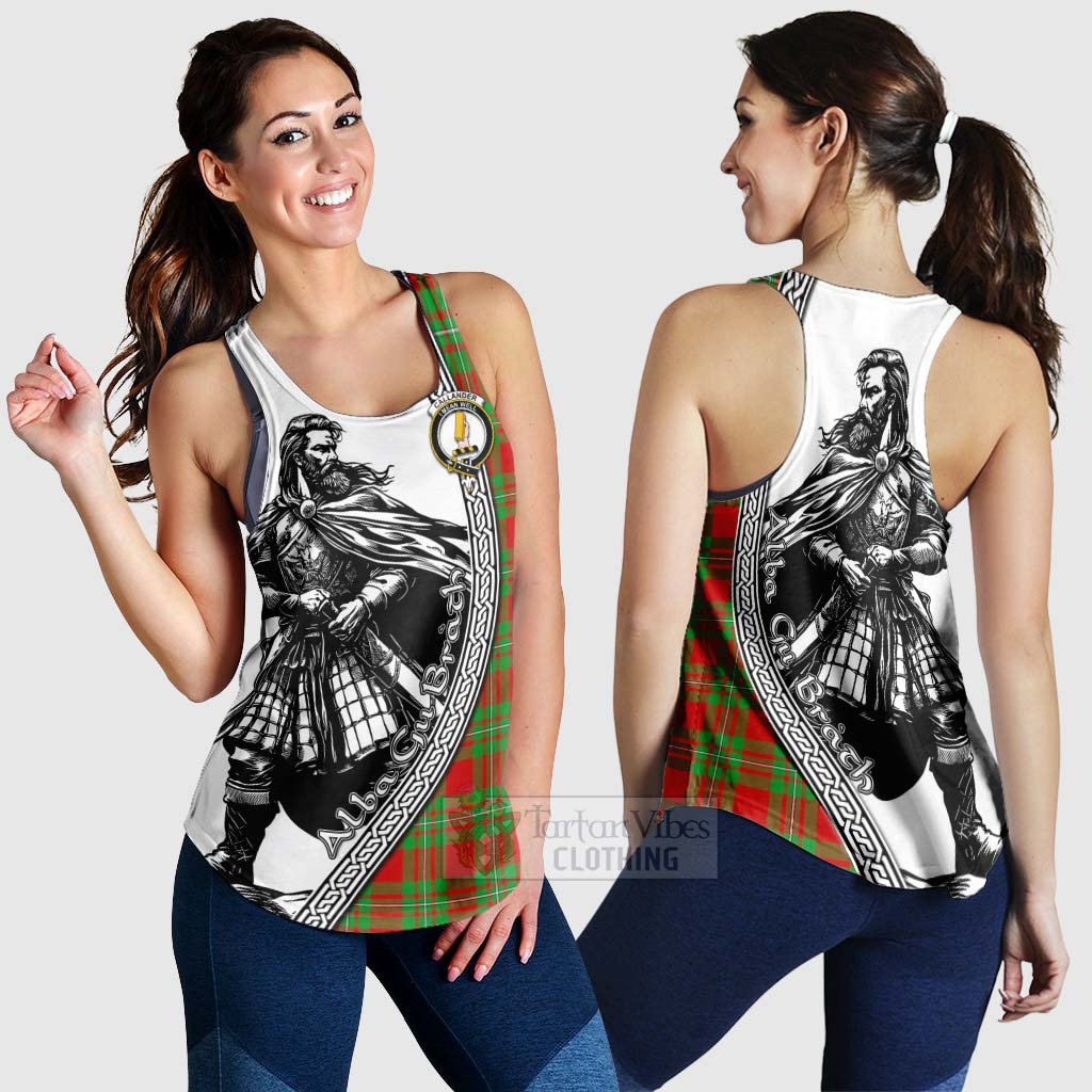 Tartan Vibes Clothing Callander Tartan Clan Crest Women's Racerback Tanks with Highlander Warrior Celtic Style