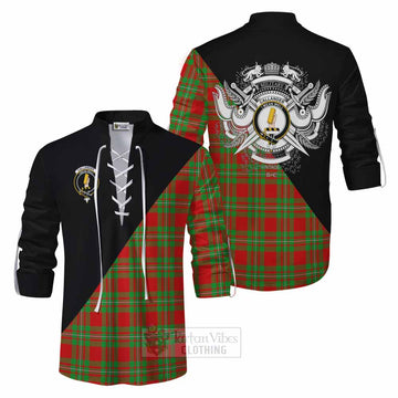 Callander Tartan Ghillie Kilt Shirt with Family Crest and Military Logo Style