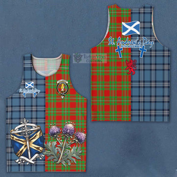 Callander Tartan Men's Tank Top Happy St. Andrew's Day Half Tartan Style