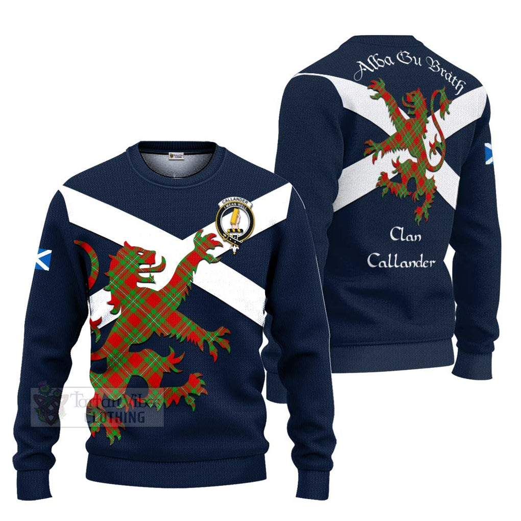 Tartan Vibes Clothing Callander Tartan Lion Rampant Knitted Sweater – Proudly Display Your Heritage with Alba Gu Brath and Clan Name