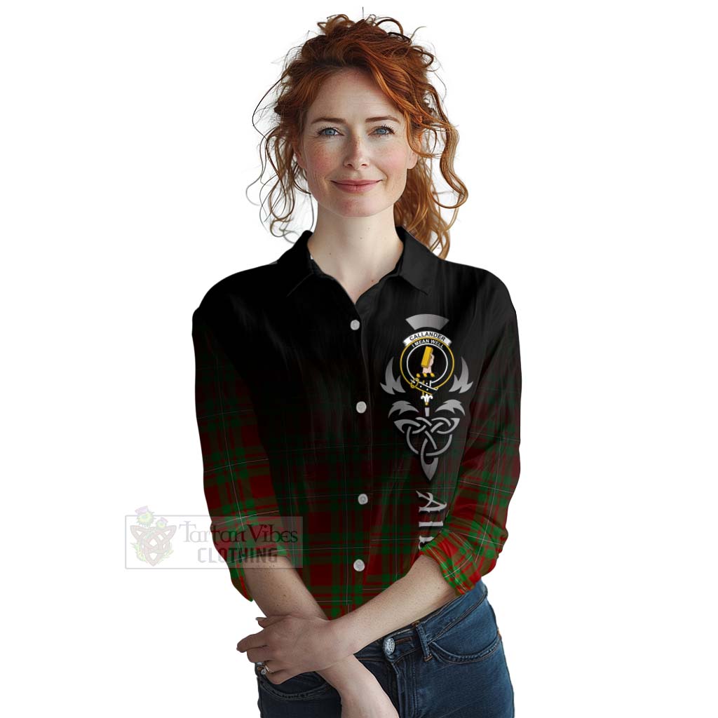 Tartan Vibes Clothing Callander Tartan Women's Casual Shirt Featuring Alba Gu Brath Family Crest Celtic Inspired