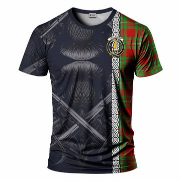 Callander Tartan T-Shirt with Family Crest Cross Sword Thistle Celtic Vibes Kid's Shirt - Tartan Vibes Clothing