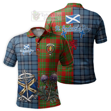 Callander Tartan Polo Shirt Happy St. Andrew's Day Half Tartan Style