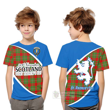 Callander Family Crest Tartan Kid T-Shirt Celebrate Saint Andrew's Day in Style