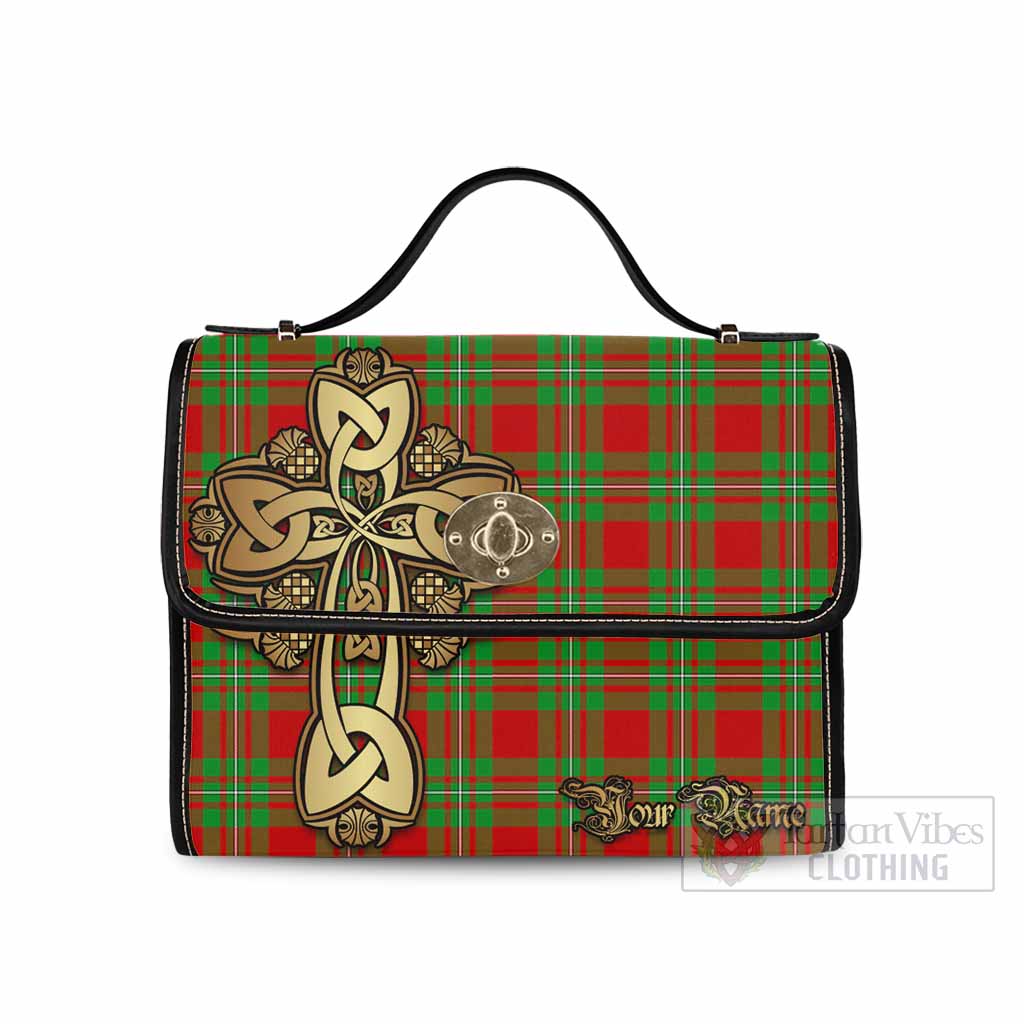 Tartan Vibes Clothing Callander Tartan Waterproof Canvas Bag Golden Thistle Celtic Cross Style