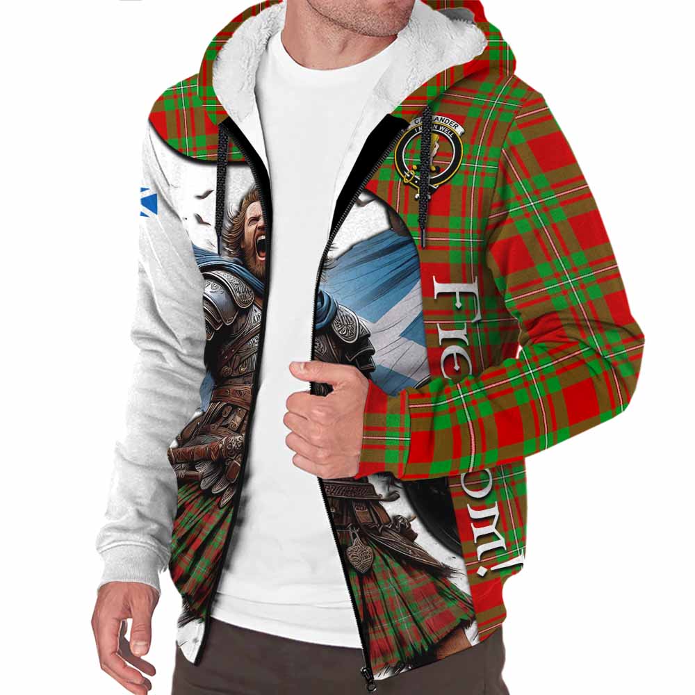 Tartan Vibes Clothing Callander Crest Tartan Sherpa Hoodie Inspired by the Freedom of Scottish Warrior