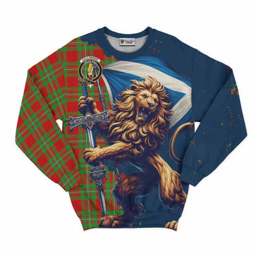 Callander Tartan Family Crest Sweatshirt with Scottish Majestic Lion