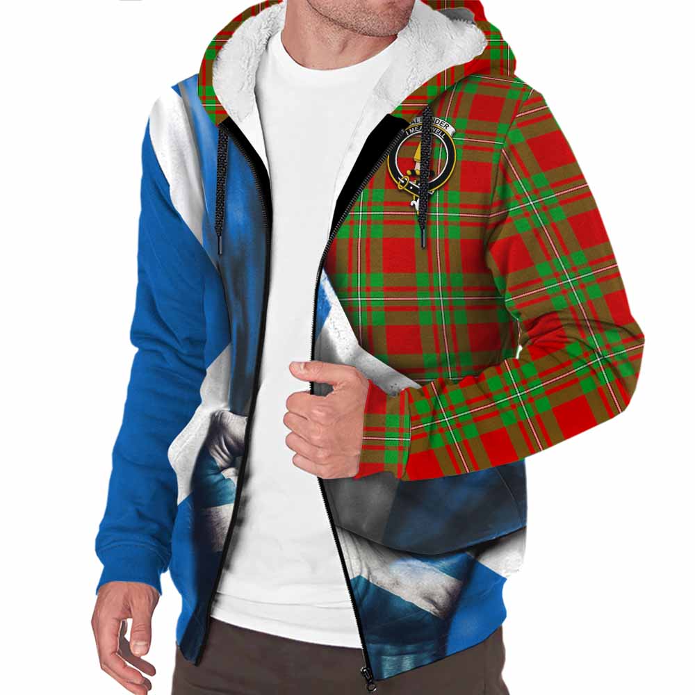 Tartan Vibes Clothing Callander Tartan Sherpa Hoodie with Family Crest Scotland Patriotic Style