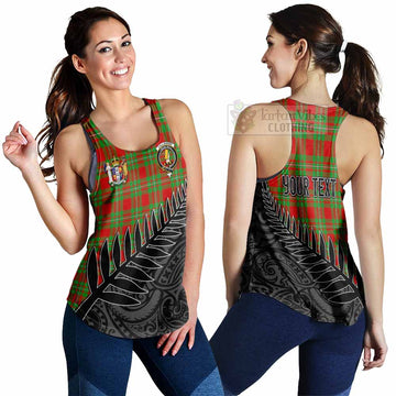 Callander Crest Tartan Women's Racerback Tanks with New Zealand Silver Fern Half Style