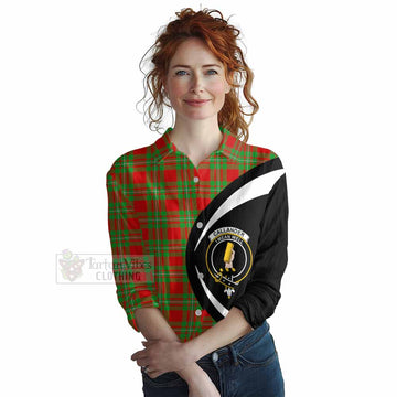 Callander Tartan Women's Casual Shirt with Family Crest Circle Style